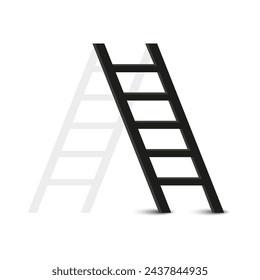 Escalera negra con sombra. Ilustración vectorial. EPS 10.