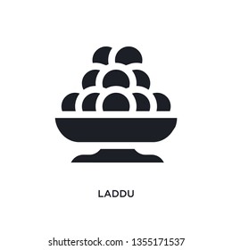 black laddu isolated vector icon. simple element illustration from religion concept vector icons. laddu editable logo symbol design on white background. can be use for web and mobile