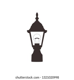 Black lamp icon isolated on white background