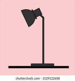 black lamp on pink background