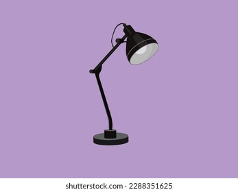 black lamp on purple background