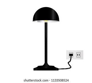 Black lamp on white  background. vector illustration/eps10