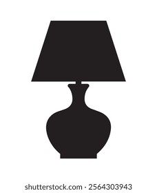 A black lamp with a shade icon