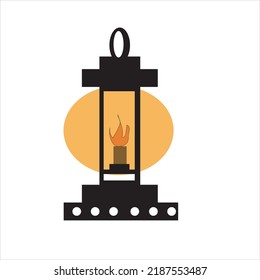 linterna negra sobre fondo blanco, aislado, ilustración vectorial.