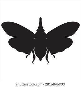 A black lanternfly silhouette vector style illustration