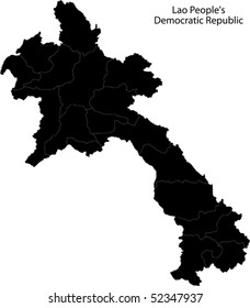 Mapa de Laos Negros con fronteras de parroquias