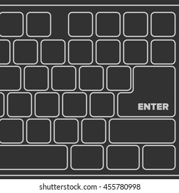 Black laptop computer keyboard top view under angle