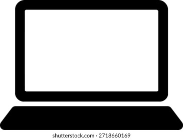 Black laptop computer on white background technology device