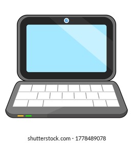 Black Laptop computer open up blank screen with keyboard Vector illustration.