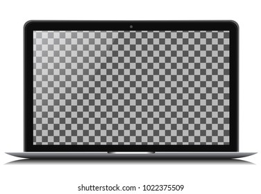 Black laptop, electronic devices - vector illustration