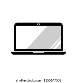 Black laptop, electronic devices - vector illustration