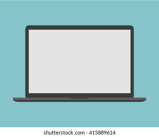 Black laptop flat icon 
