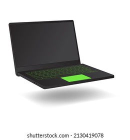 Schwarzes Laptop auf einem flachen Vektorstil