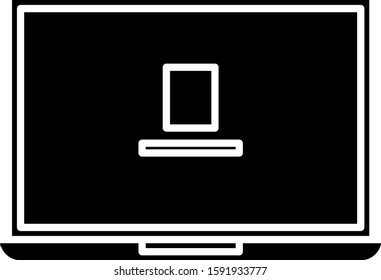 Black Laptop icon isolated on white background. Computer notebook with empty screen sign.  Vector Illustration