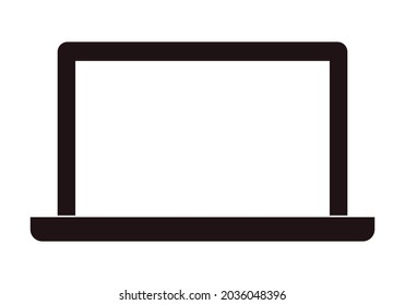 Black laptop icon on white background.