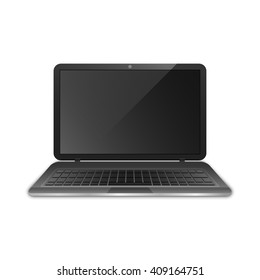 Black laptop isolated on a white background. Notebook. Vector illustration.