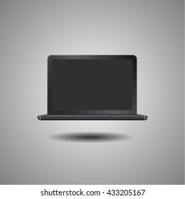 Black laptop vector illustration