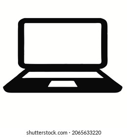 black laptop vector with isolated background