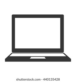 black laptop with white screen over isolate background,vector illustration 