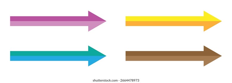 Seta grande preta apontando para a direita. Negra, sua longa flecha. Ponteiro de seta em negrito horizontal e longo reto. Ilustração vetorial. eps 10.