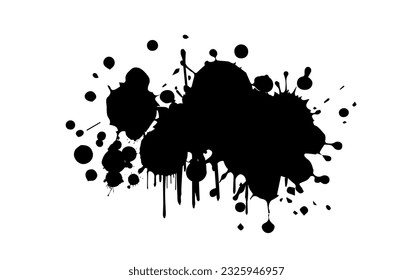 Gran mancha negra sobre fondo blanco. Ilustración del vector