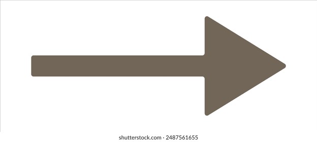 Black large forward or right pointing solid long arrow icon sketched as vector symbol