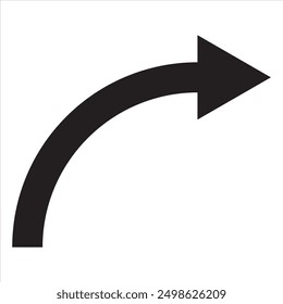 Black large forward or right pointing solid long arrow icon sketched. Vector illustration design eps 10.