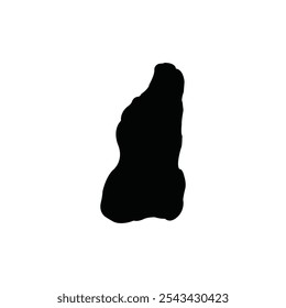 Pedra grande preta isolada sobre fundo branco. Grande rocha isolada em fundo branco.