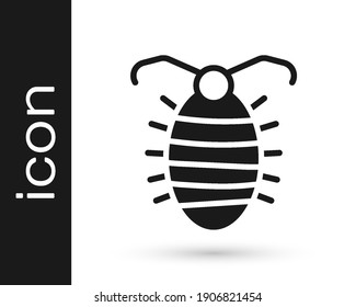 Black Larva insect icon isolated on white background.  Vector