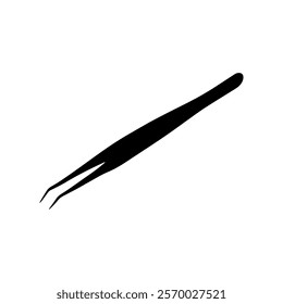 Black lash tweezers silhouette icon vector illustration design on white background. 