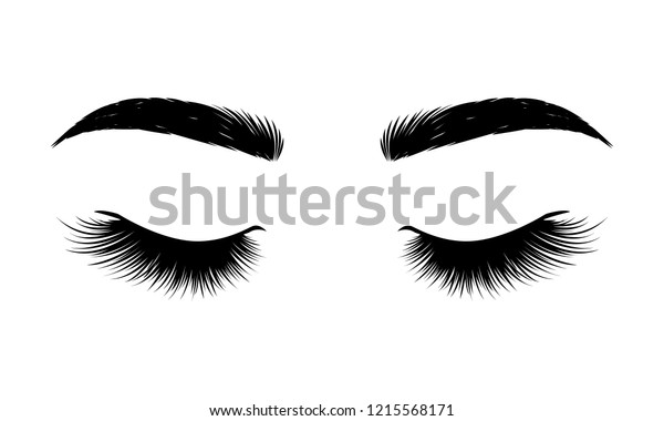 Black Lashes Woman Eyes Long Eyelashes Stock Vector (Royalty Free ...