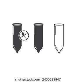 black latex condom icon vector element design template web