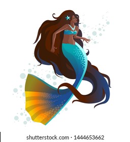 black latina happy cute beautiful mermaid