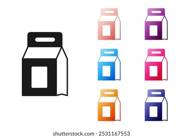 Black Laundry detergent for automatic wash machine icon isolated on white background. Set icons colorful. Vector