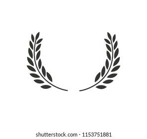 Black Laurel Sign. Isolated Vector Illustration