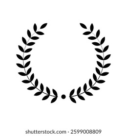 black laurel wealth icon silhouette