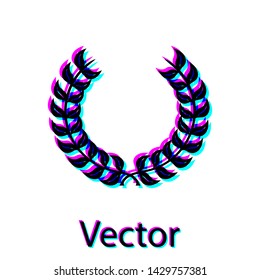 Black Laurel wreath icon isolated on white background. Triumph symbol.  Vector Illustration