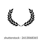 Black laurel wreath icon. Icon laurel wreath vector design and illustration.


