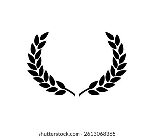 Black laurel wreath icon. Icon laurel wreath vector design and illustration.

