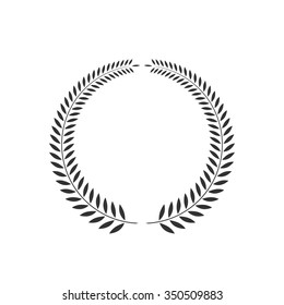 Black laurel wreath on a white background. Vector design element