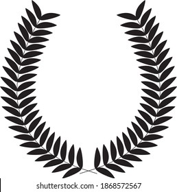 vector de flor de laurel negro. Símbolo de hojas de laurel