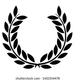 Black Laurel wreath vector on a withe background 