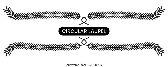 Black laurel wreath with a white background.