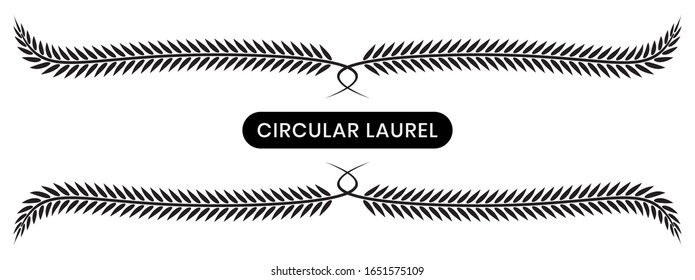 Black laurel wreath with a white background.