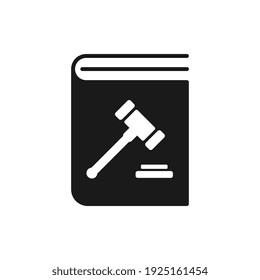 Black Law Buch Symbol, flaches Design, Law Book-Zeichen.