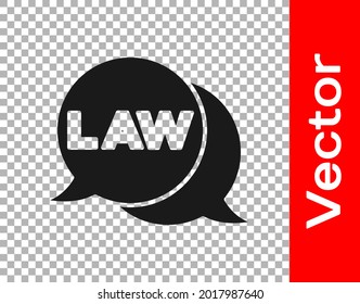 Black Law icon isolated on transparent background.  Vector