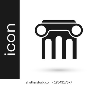 Black Law pillar icon isolated on white background.  Vector