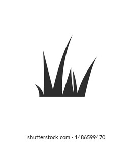 Black lawn grass icon vector design template. Isolated on white background. 