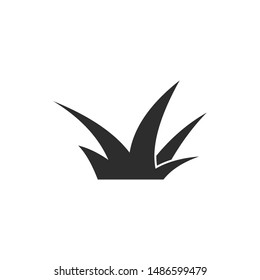 Black lawn grass icon vector design template. Isolated on white background. 