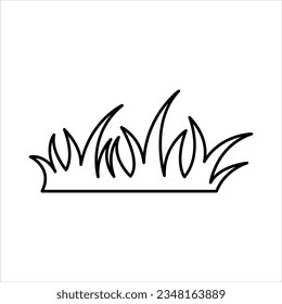 Black lawn grass icon vector flat illustration on white background.